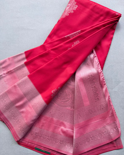 Red Soft Silk Saree 110