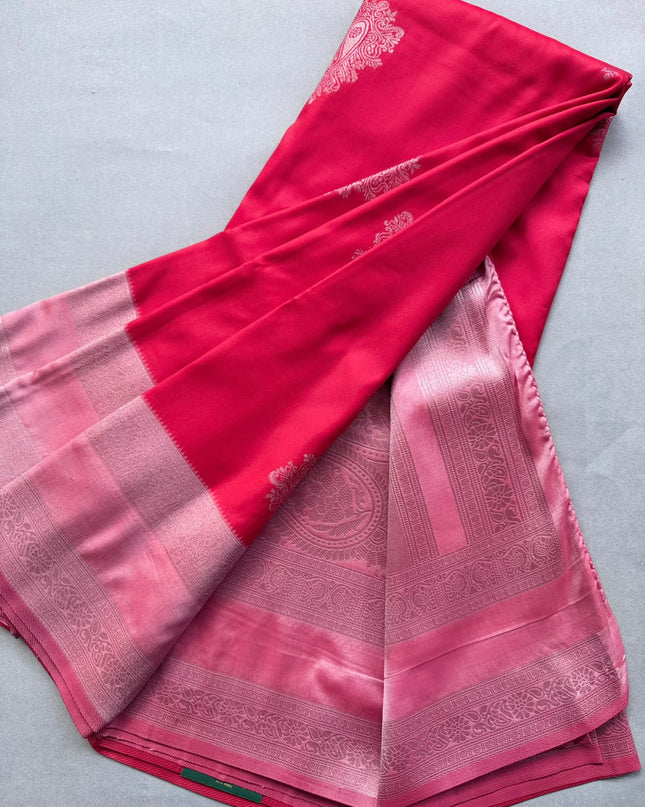 Red Soft Silk Saree 110
