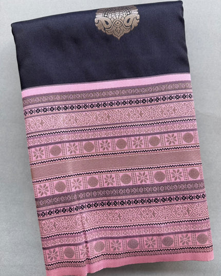 Black Soft Silk Saree 110