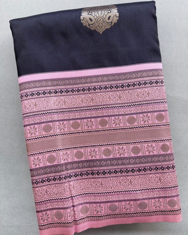 Black Soft Silk Saree 110
