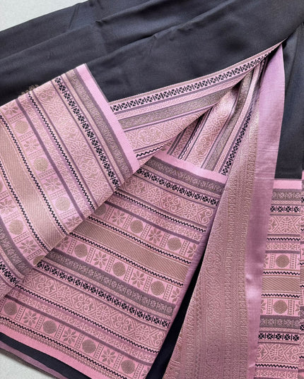 Black Soft Silk Saree 110