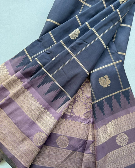 Black Soft Silk Saree 110
