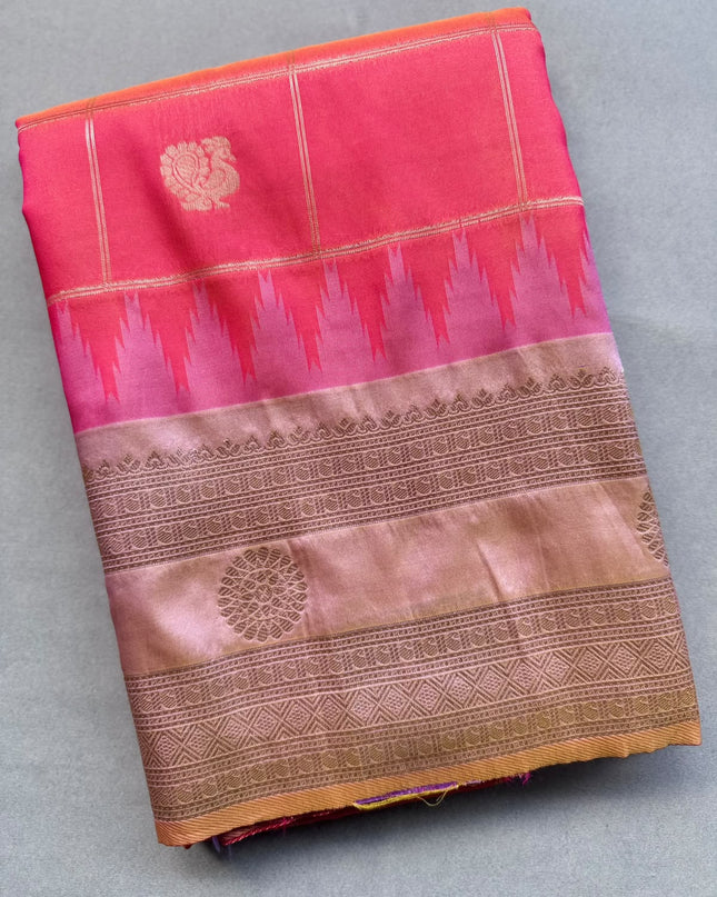 Orange Soft Silk Saree 110