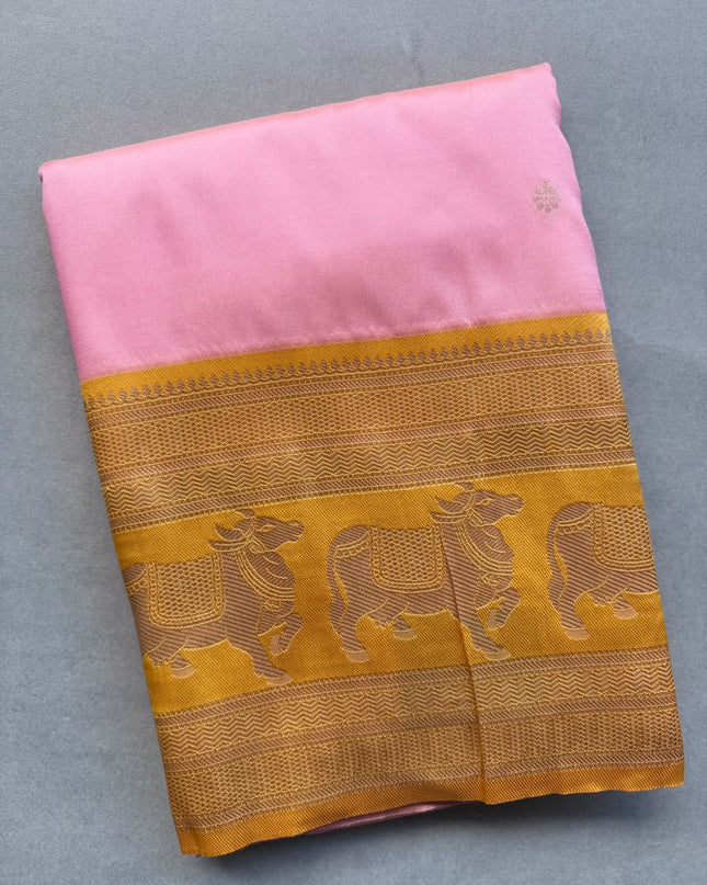 Pink bentex border soft silk ST105 saree