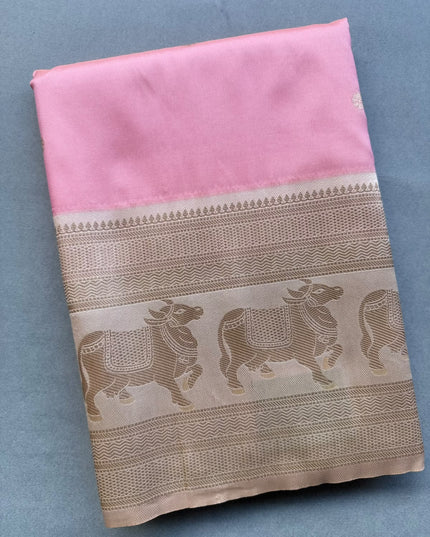 Pink bentex border soft silk ST105 saree