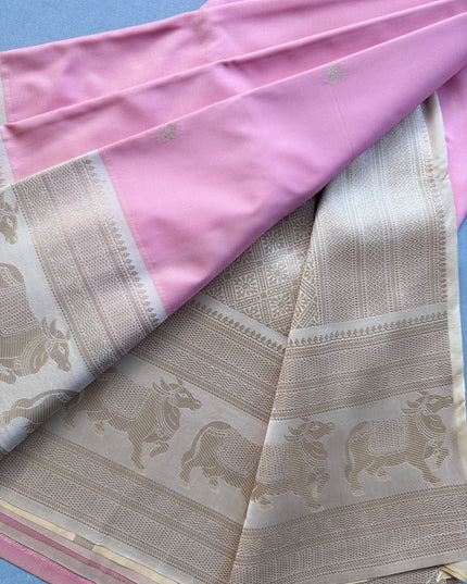 Pink bentex border soft silk ST105 saree
