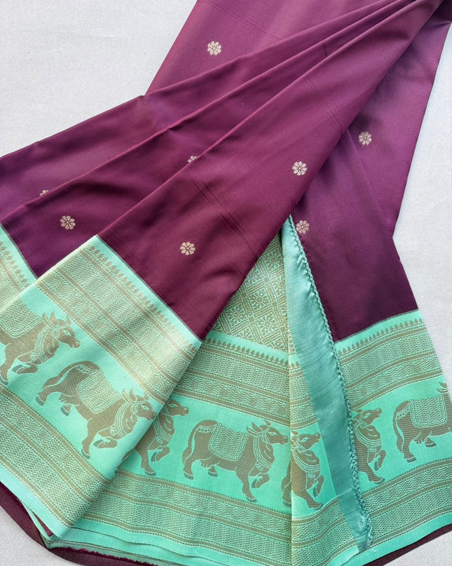 Purple bentex border soft silk ST105 saree