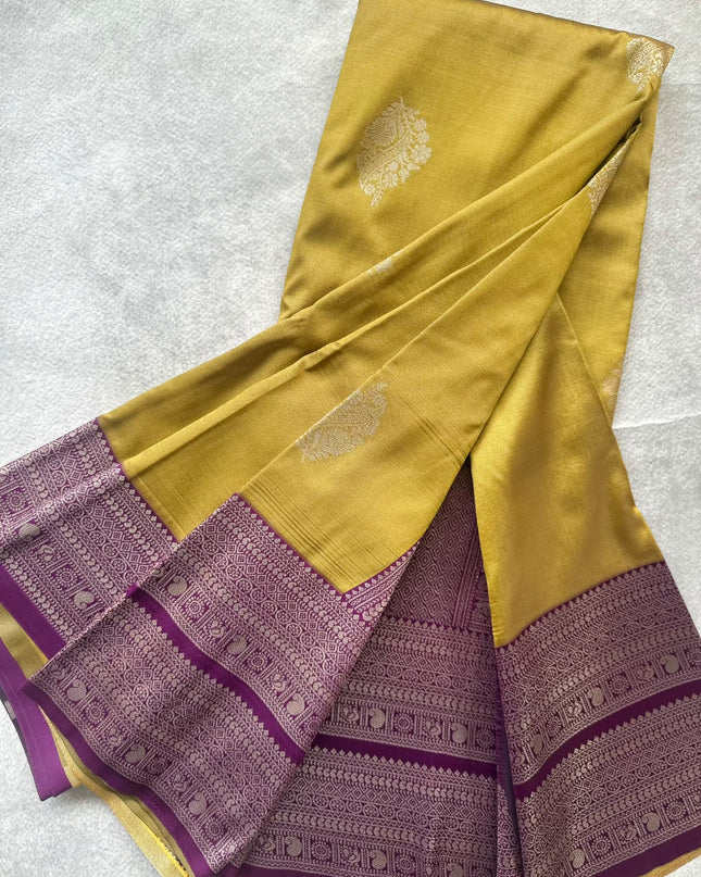 Mustard Gold Soft Silk Saree 110