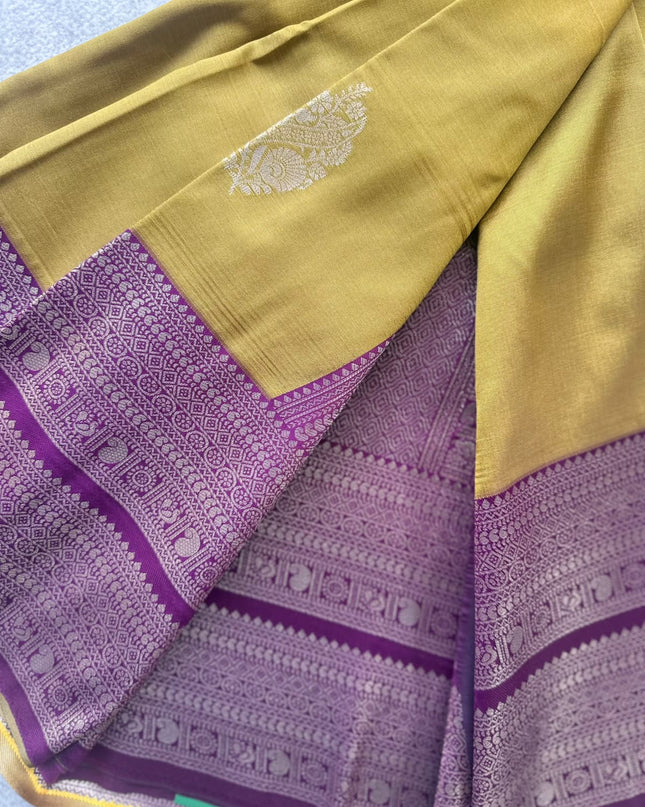 Mustard Gold Soft Silk Saree 110