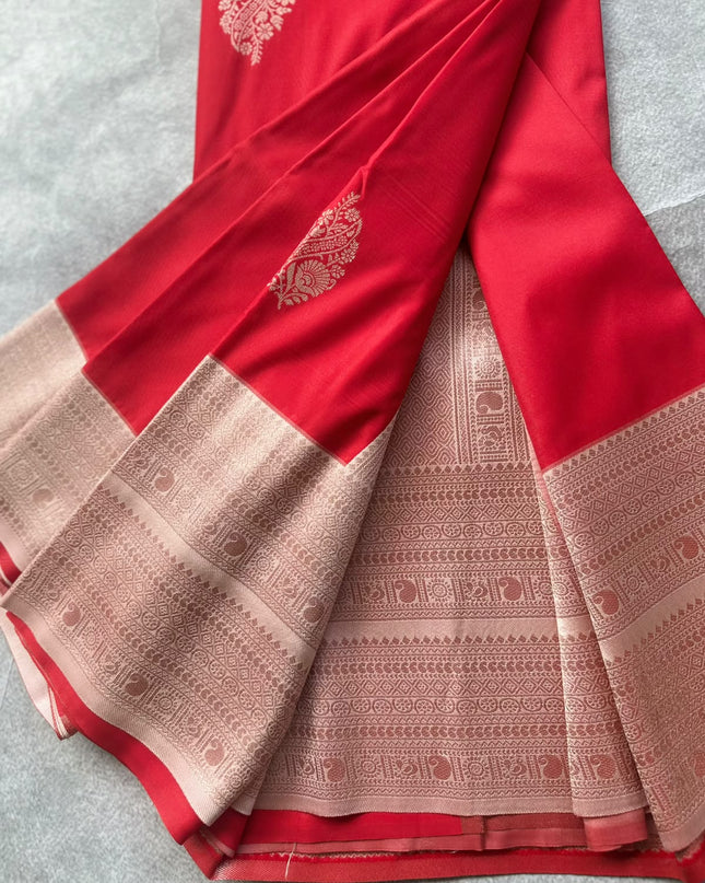 Red Soft Silk Saree 110