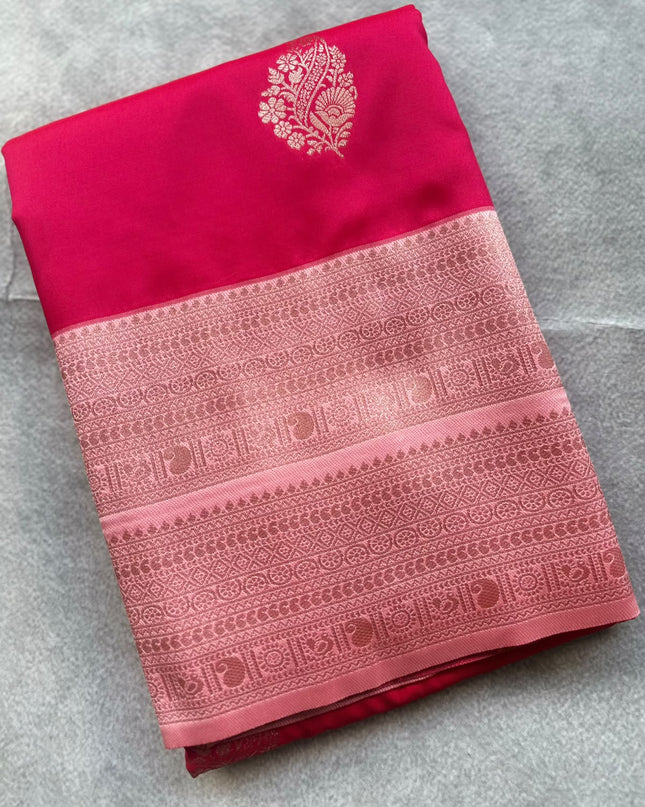 Pink Soft Silk Saree 110
