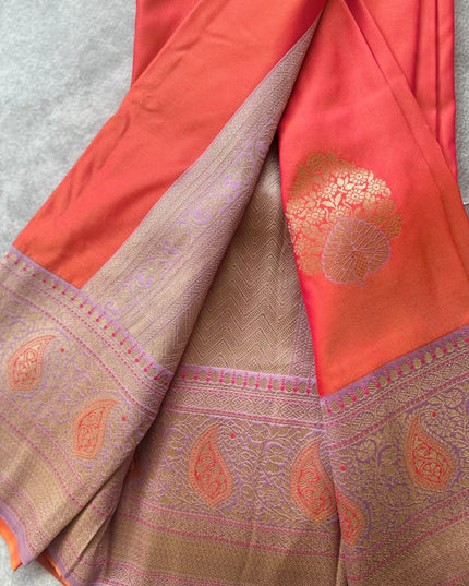 Orange Soft Silk Saree 110