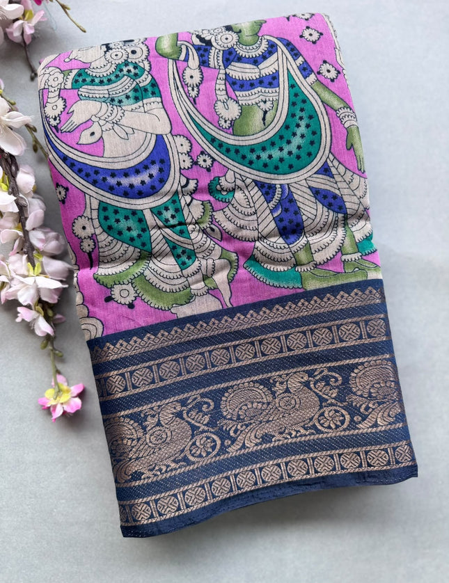 Pink Nritya Kalamkari 101 Saree