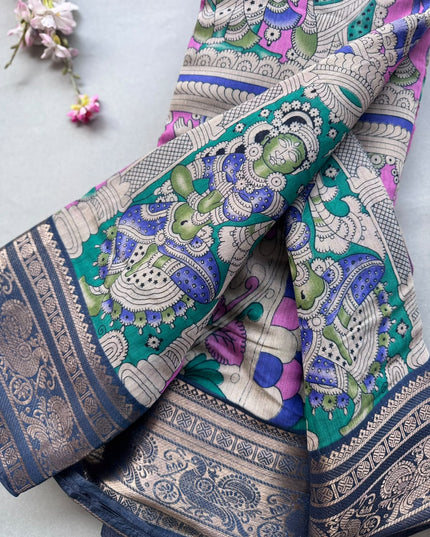 Pink Nritya Kalamkari 101 Saree