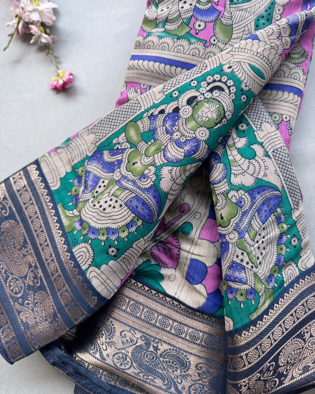 Pink Nritya Kalamkari 101 Saree