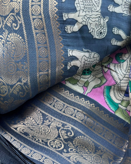 Pink Nritya Kalamkari 101 Saree