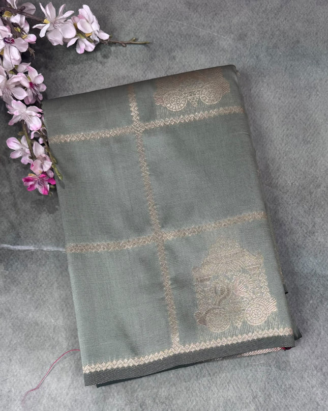 Pista Green Semi Soft Silk Saree 110