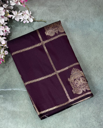 Wine Semi Soft Silk Saree 110