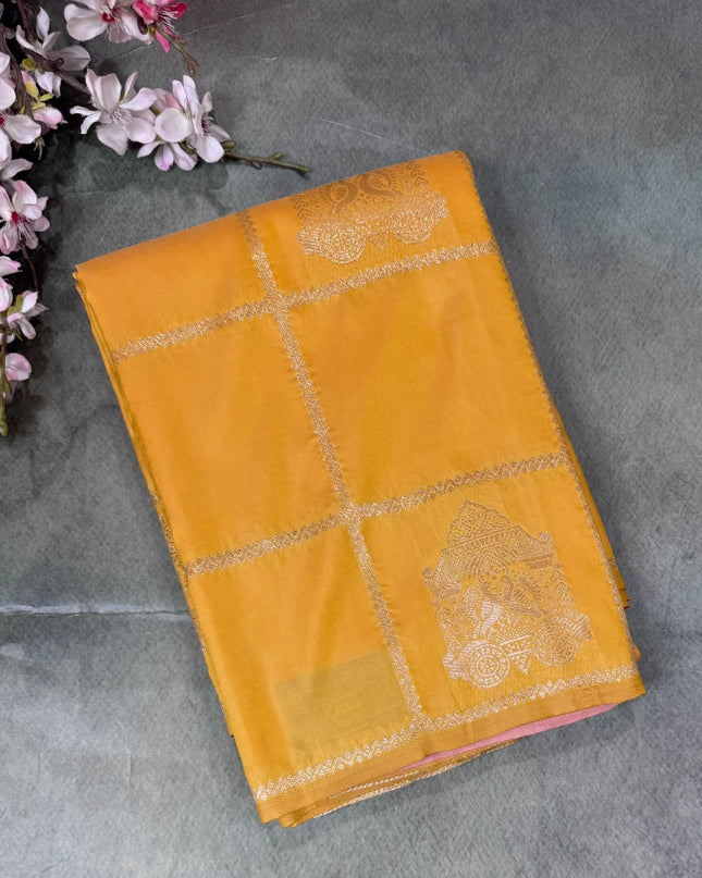Mustard Yellow Semi Soft Silk Saree 110