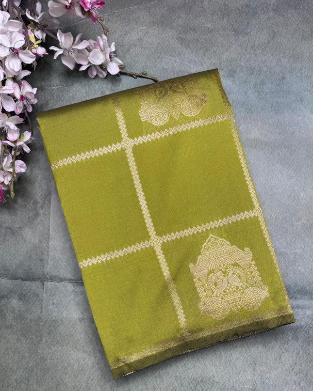 Green Semi Soft Silk Saree 110