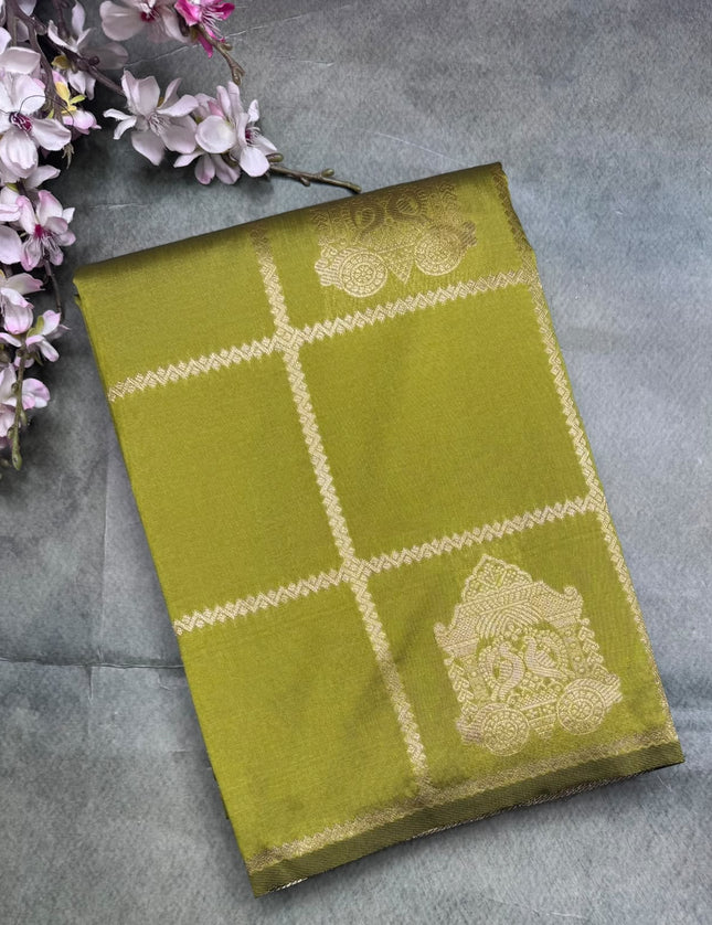 Green Semi Soft Silk Saree 110