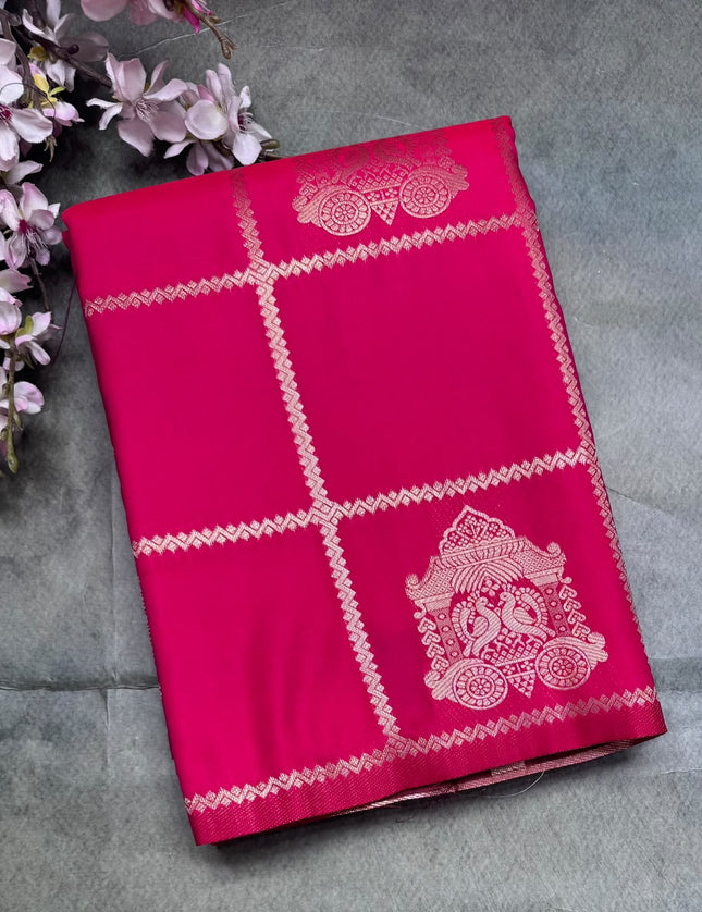Pink Semi Soft Silk Saree 110