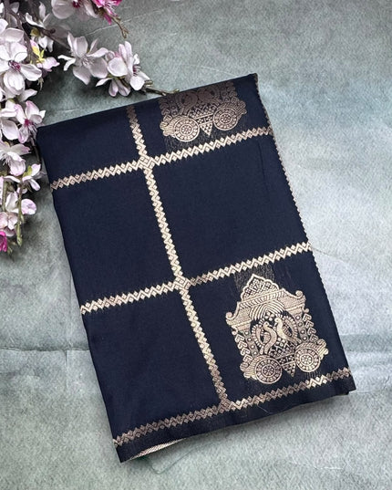 Black Semi Soft Silk Saree 110