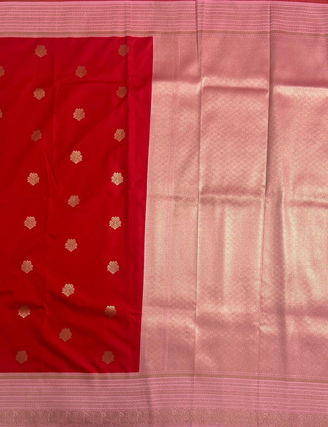Red pink soft silk-102 saree