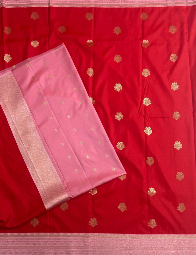 Red pink soft silk-102 saree