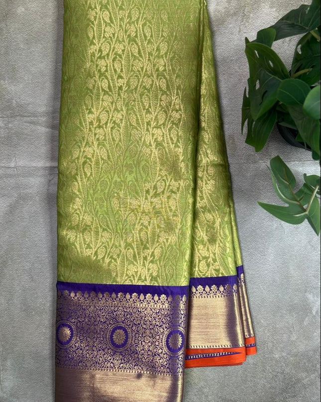 Green semi kanchi 102 silk saree