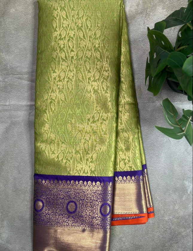 Green semi kanchi 102 silk saree
