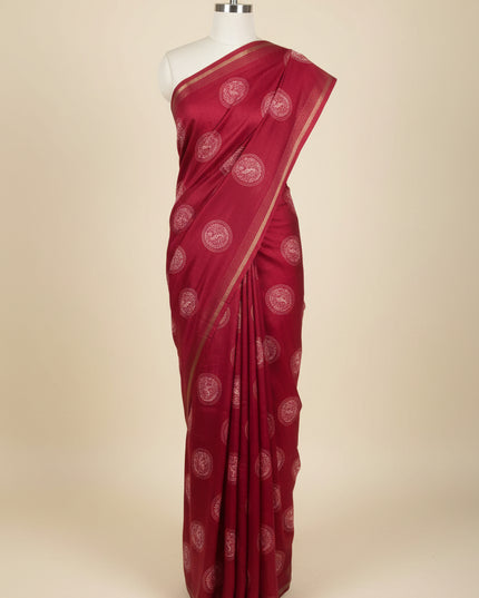 Rani Pink Traditional Design Semi Tussar 106 Saree